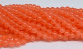 Jade Dyed Orange 8mm strand 48 beads-beads incl pearls-Beadthemup
