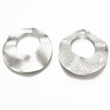 Platinum plated Brass Hollow Round Pendant 33.5x32.5mm 2 pack-findings-Beadthemup