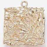 18k Gold plated Brass Square Pendant 23x19.5mm 2 pack-findings-Beadthemup