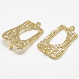 18k gold Plated Brass Rectangle connector 26x16mm 2 pk-findings-Beadthemup