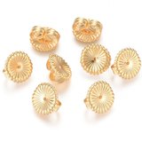 18k Gold Plated Brass large Ear backs 9x4.5mm  5 pair-findings-Beadthemup