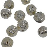 Silver plated resin bead twist round 11mm 4 pack-findings-Beadthemup