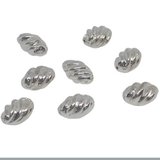 Silver plated resin bead twist olive 18x12mm 4 pack-findings-Beadthemup