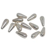 Silver plated resin bead teardrop 15x8mm 6 pack-findings-Beadthemup