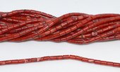 Coral Red Tube 4x6mm strand 67 beads-beads incl pearls-Beadthemup