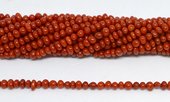 Coral Red Rondel nugget approx 5x3mm strand 125 beads-beads incl pearls-Beadthemup