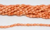 Coral Apricot Barrel 5x7mm Strand 59 beads-beads incl pearls-Beadthemup
