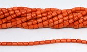 Coral Orange Tube 4x6mm strand 69 beads-beads incl pearls-Beadthemup