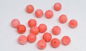 Coral Apricot Carved round 8mm EACH BEAD-beads incl pearls-Beadthemup