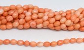 Coral Apricot Barrel 6x8mm strand 52 beads-beads incl pearls-Beadthemup