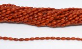 Coral Red Olive 4x6mm strand 68 beads-beads incl pearls-Beadthemup