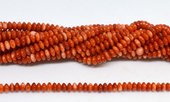 Coral Red saucer 4x2mm strand 167 beads-beads incl pearls-Beadthemup