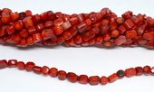 Coral Red Nugget approx 8x4mm strand 52 beads-beads incl pearls-Beadthemup