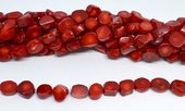 Coral Red Nugget approx 13x6mm strand 38 beads 50cm-beads incl pearls-Beadthemup