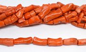 Coral Orange stick 12mm thick assorted lengths 16-30beads-beads incl pearls-Beadthemup