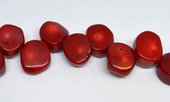 Coral Red large top drill nugget 20x15mm strand 28 beads-beads incl pearls-Beadthemup
