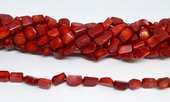 Coral Red Nugget approx 12x7mm strand approx 40 beads-beads incl pearls-Beadthemup