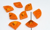 Coral Orange Carved Fan approx 22x28mm EACH BEAD-beads incl pearls-Beadthemup