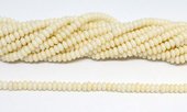 Coral White Saucer 5x3mm strand 142 beads-beads incl pearls-Beadthemup