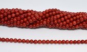Coral Red round 6mm strand 73 beads-beads incl pearls-Beadthemup