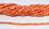 Coral Apricot Nugget Tube approx 4x7mm strand 55 beads-beads incl pearls-Beadthemup