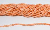 Coral light Apricot Nugget Tube approx 3x6mm strand 66 beads-beads incl pearls-Beadthemup