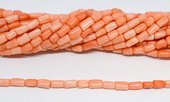 Coral Apricot Nugget Tube approx 5x9mm strand 50 beads-beads incl pearls-Beadthemup
