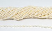 Coral White round 3mm strand 146 beads-beads incl pearls-Beadthemup