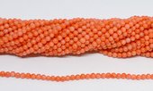 Coral Orange round 3mm strand 135 beads-beads incl pearls-Beadthemup