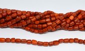 Coral Red Tube Nugget approx 8x8mm strand 43 beads-beads incl pearls-Beadthemup
