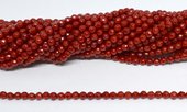 Coral Red Fac. 3mm strand 116 beads-beads incl pearls-Beadthemup