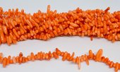 Coral Orange Stick approx 12x3mm strand approx 115 beads-beads incl pearls-Beadthemup