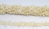 Coral 110cm long WHITE Stick approx 12x3mm strand-beads incl pearls-Beadthemup