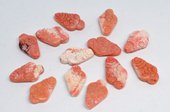 Coral Apricot Carved flat diamond 25x16mm EACH BEAD-beads incl pearls-Beadthemup