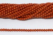 Coral Red round 4mm strand 108 beads-beads incl pearls-Beadthemup