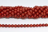 Coral Red round 7.7mm strand 54 beads-beads incl pearls-Beadthemup
