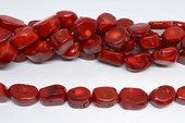 Coral Red Nugget 22x18mm strand 19 beads-beads incl pearls-Beadthemup