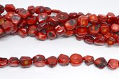 Coral Red Nugget approx 14mm strand 26 beads-beads incl pearls-Beadthemup