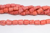 Coral Apricot tube approx 12x15mm strand 25 beads-beads incl pearls-Beadthemup