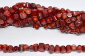 Coral Red Centre drill tube approx 8x8mm 46 beads-beads incl pearls-Beadthemup