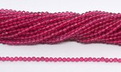 Chinese Crystal Fuchsia 3mm Fac.round str 125 beads 37cm-beads incl pearls-Beadthemup