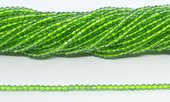 Chinese Crystal Peridot 3mm Fac.round str 125 beads 37cm-beads incl pearls-Beadthemup
