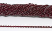 Chinese Crystal Garnet 3mm Fac.round str 125 beads 37cm-beads incl pearls-Beadthemup