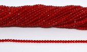 Chinese Crystal Red 3mm Fac.round str 125 beads 37cm-beads incl pearls-Beadthemup
