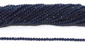 Chinese Crystal Navy 3mm Fac.round str 125 beads 37cm-beads incl pearls-Beadthemup