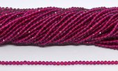 Chinese Crystal Magenta 3mm Fac.round str 125 beads 37cm-beads incl pearls-Beadthemup