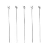 Base Metal silver colour  Brass Headpin 0.5x30mm 2mm ball approx 100 pack-findings-Beadthemup