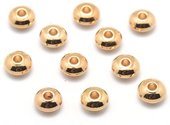 Base metal gold colour rondel 4x2mm 20 pack-findings-Beadthemup