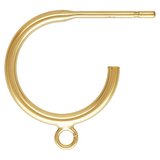 14k gold filled 3/4 Hoop 12mm Earrings pair WITH BACK-findings-Beadthemup
