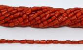 Coral stick Red approx 3x6mm strand 90 beads-beads incl pearls-Beadthemup
